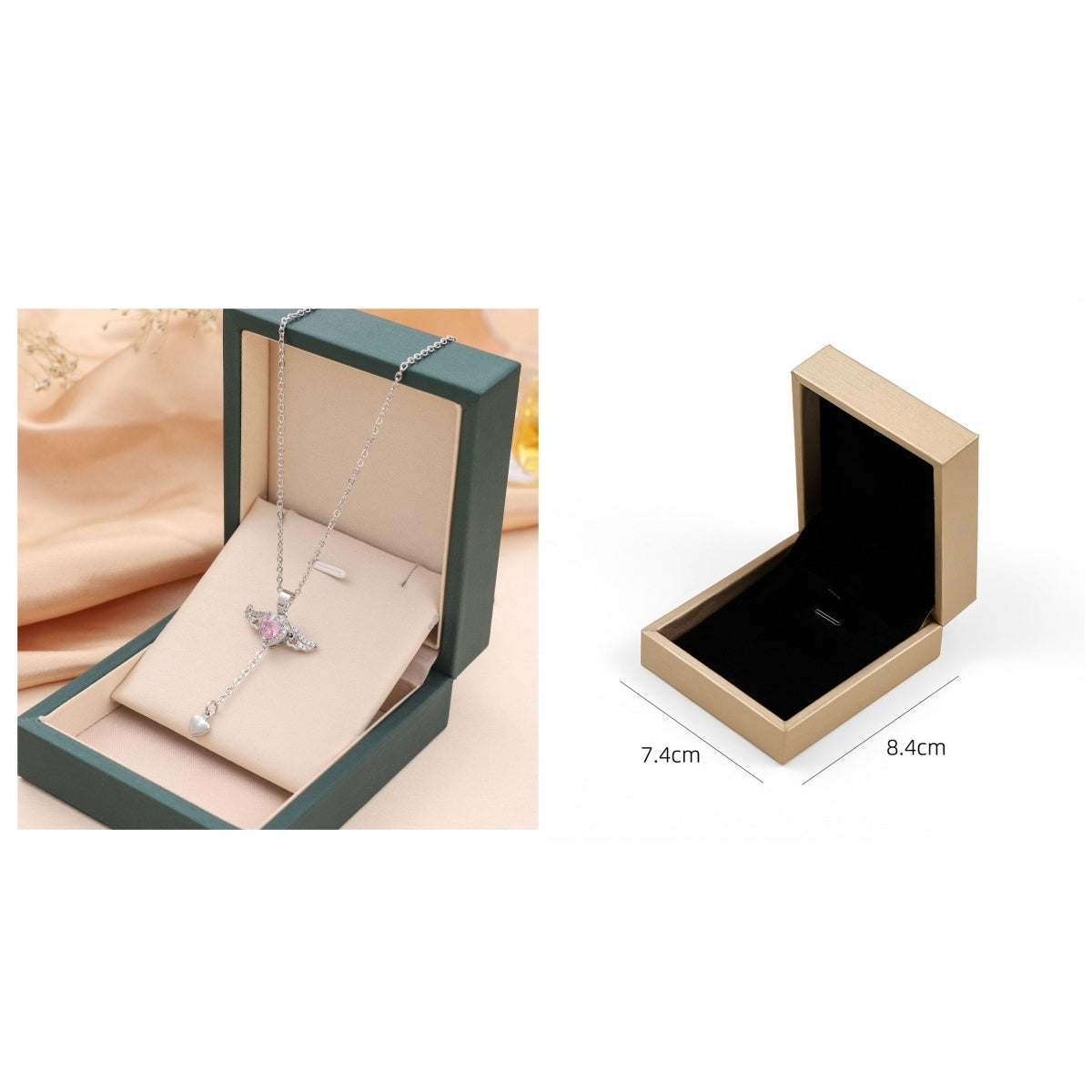 Moving Cupid Heart Angel Wings Tassel Necklace With Crystal Clavicle Chain Women Jewelry Gift Valentine's Day